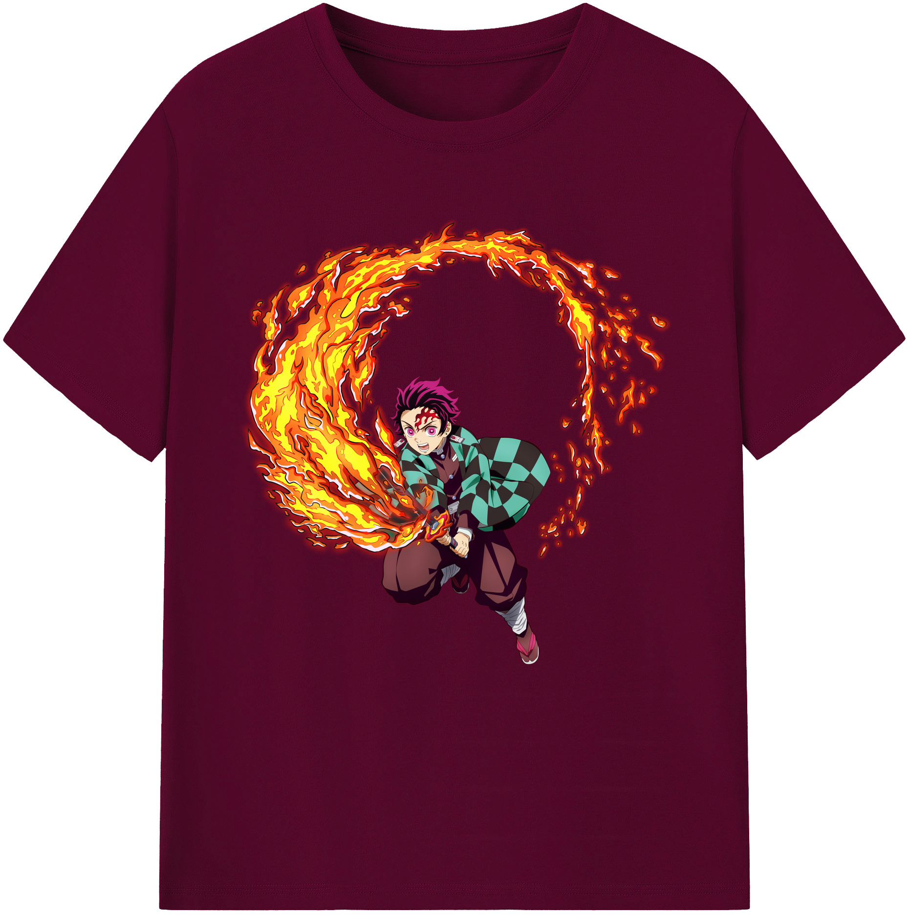 （画像用） 鬼滅の刃 竈門 炭治郎／かまど たんじろう Kamado Tanjirou レディースカジュアルプリントTシャツ（綿100％）